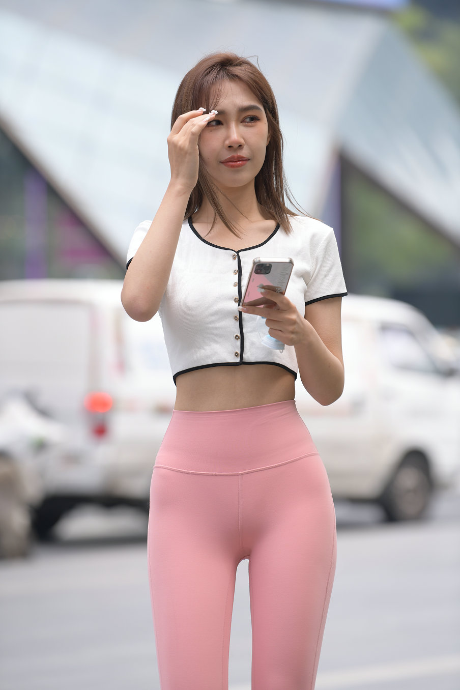 图片[2]-街拍粉色瑜伽裤女孩J2900 645P1V-20.7GB-婷美图